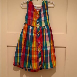 🎀 GIRLS Penelope Mack Girls Rainbow Plaid Dress – Size 4